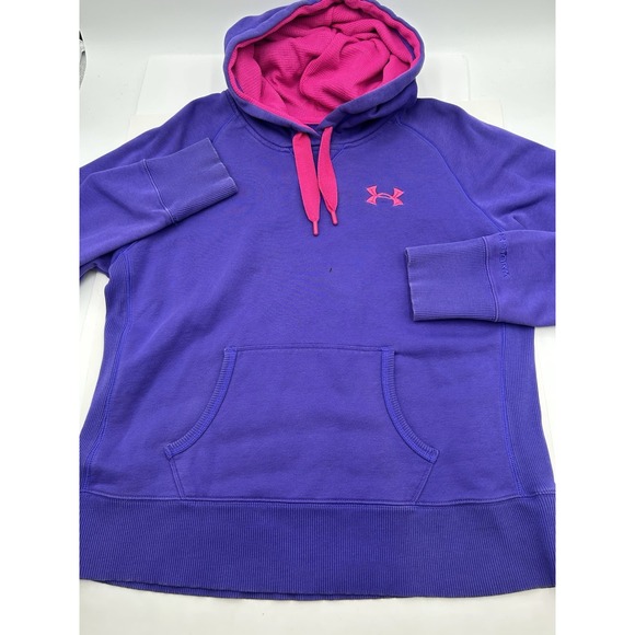 Under Armour Purple & Pink Hoodie Sweatshirt UA Storm Fleece Women's Size Large - Picture 10 of 10